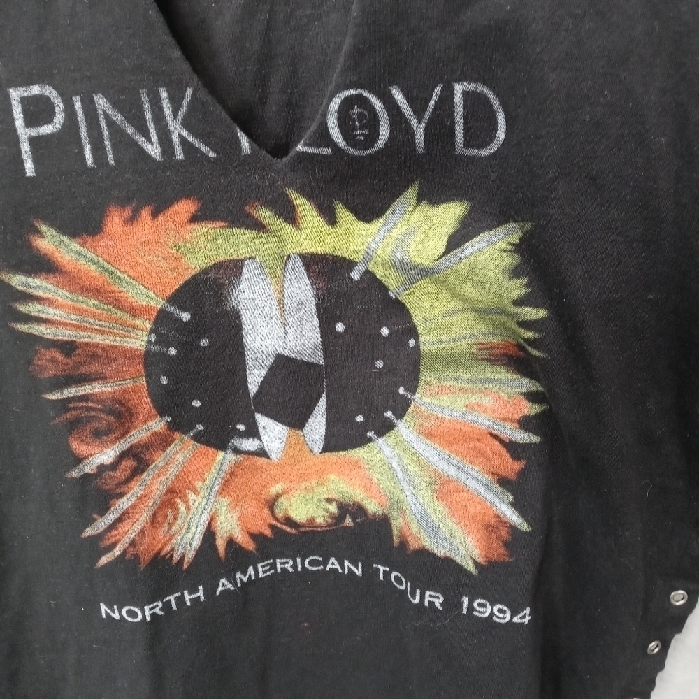PINK FLOYD Women’s North American Tour 1994 Black Lace-Up Sides T-shirt Sz med.